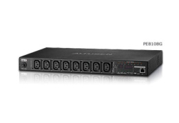 Устройство распределения питания, с управлением ATEN PE8108G-ATB-G, 10A, 2.4kW, 8 портов, 1 банк, IP доступ, ввод C20, 8*C13;монитор. V / A / кВт / кВт·ч по портам/устройству;вкл/выкл по портам;без шнуров