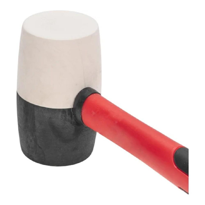 Kranz KR-12-8154 Киянка резиновая 680 г, черно-белая резина, фибергласовая рукоятка