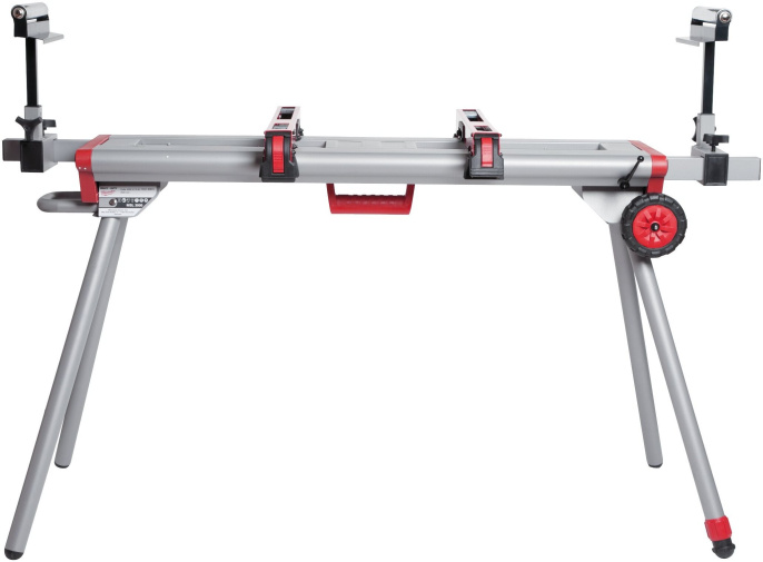 Станина Milwaukee MSL 3000 4933411565 для торцовочной пилы, высота 810 мм, длина платформы 1100 мм-раздвигается до 3000 мм, складывается до 1200 мм включая ролик, несущая способность 250 кг, вес 23 кг, картон