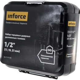 Набор торцевых ударных удлиненных головок Inforce (1/2"; 17, 19, 21 мм) 11-01-262