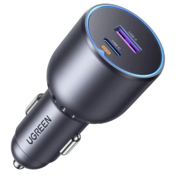 Автомобильное зарядное устройство UGREEN EC701 (35023) 63W 2-Port USB-C PD&USB-A w/o Cable Fast Car Charger без кабеля. Цвет: серый