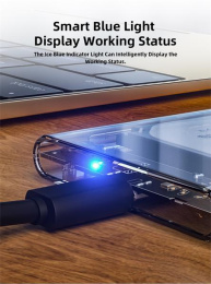 Внешний корпус для диска HDD/SSD Netac WH11 2.5 SATA to USB3.0 External HDD/SSD Case, Slide Transparent Cover, with USB3.0 A to B cable NT07WH11-30B0