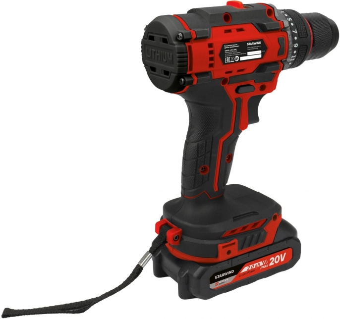 Дрель-шуруповерт Starwind CD20-2.0/2.0S1 40Вт аккум. патрон:быстрозажимной кейс в комплекте