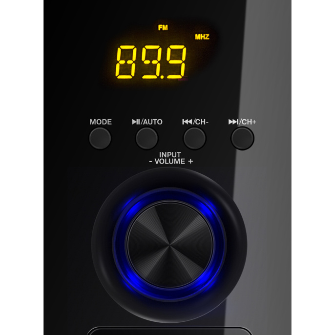 Акустика Sven MS-2050 Черный SV-013233 2 x 12.5 + 30 Вт, 45-20000 Гц, пульт ДУ, USB+SD ридер, FM-радио + часы, LED-дисплей, Bluetooth, сателлиты: 104x180x92, сабвуфер: 165x325x282 мм