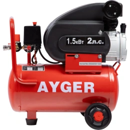 Поршневой масляный компрессор AYGER 260 л/мин, 8 бар, 1.5 кВт, 24 л AFL24/260