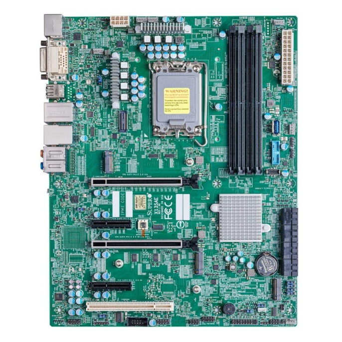 Материнская плата SuperMicro MBD-X13SAE-B Intel 13th/12th Gen Core i9/i7/i5/i3 LGA1700 CPU, Intel W680 Chipset, Up to 128GB ECC/non-ECC DDR5 DIMM, HDMI/DP/DVI-D, 8xSATA, 1xGbit/1x2.5Gbit LAN, 4xUSB 2.0, 8xUSB 3.2, 3xM.2 Key M, 2xPCIe x4, 2xPCIe x16 16/N