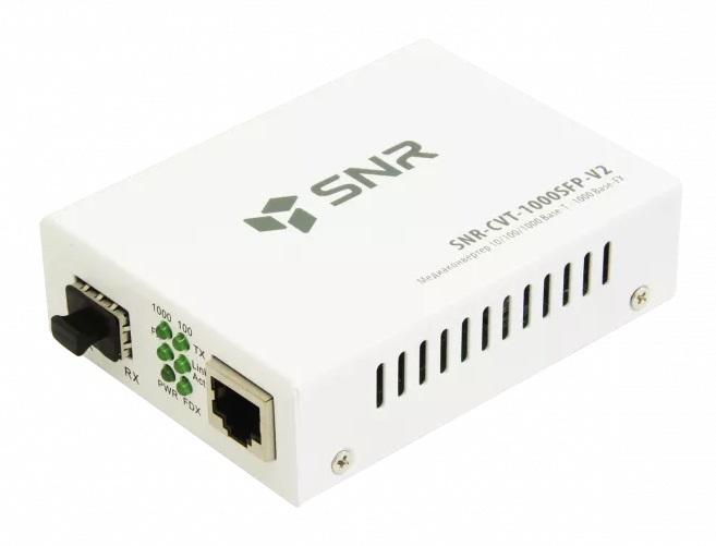 Медиаконвертер SNR Медиаконвертер 10/100/1000-Base-T / 1000Base-FX с SFP-портом