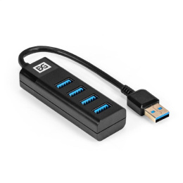 USB-Хаб концентратор 4-в-1 ExeGate DUB-4TP кабель-адаптер USB3.0 -- 4xUSB3.0, Plug&Play, черный EX296925RUS