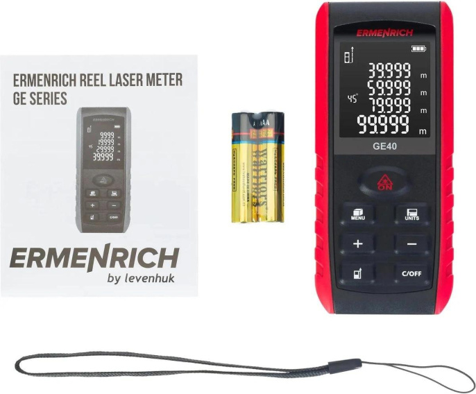 Лазерный дальномер Ermenrich Reel GE40 2кл.лаз. 690нм цв.луч. красный (28676112)