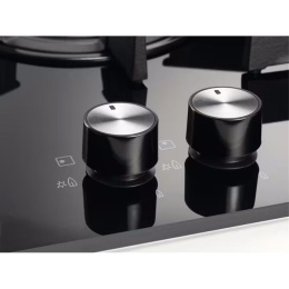 Домино ELECTROLUX/ газовая поверхность на 2 конфорки, закаленное стекло, мощность: 3900 Вт, автоматический электроподжиг, газ-контроль, решетки: чугун, независимая установка, размеры ШхГ : 29x52 см EGC3322NVK