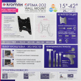 Кронштейн для телевизора Kromax OPTIMA-202, 15-42", настенный, наклон,  черный [28006]