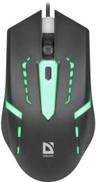 Мышь проводная DEFENDER Flash (Вспышка) MB-600L черный (USB, 1200dpi, 4but) (52600)