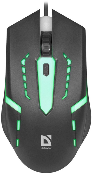 Мышь проводная DEFENDER Flash (Вспышка) MB-600L черный (USB, 1200dpi, 4but) (52600)