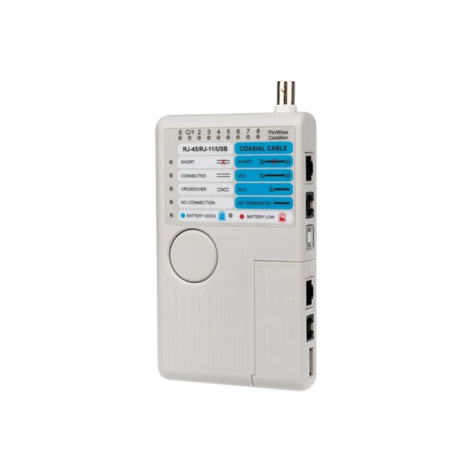 Универсальный тестер кабеля REXANT 5 в 1 (RJ-45+RJ-11/RJ-12+1394+USB+BNC 3468) 12-1003