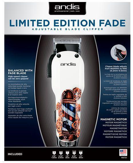 Машинка для стрижки ANDIS US-1 Fade in Barber Pole Design белый/рисунок [66725]