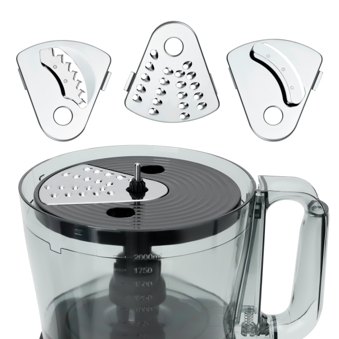 Кухонный комбайн RAGEX R110-202 6 в 1, 2.5 литра, 11 скоростей, 1200 Вт, светло-серый