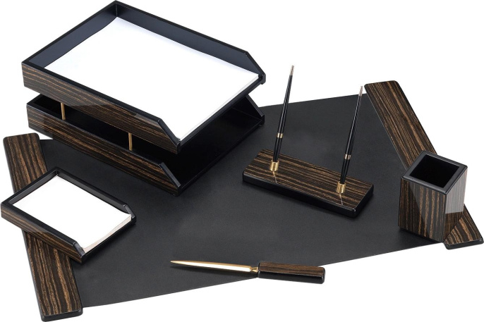 Настольный набор Good Sunrise 6FE-1A, ЛЮКС, 6 предметов, черный