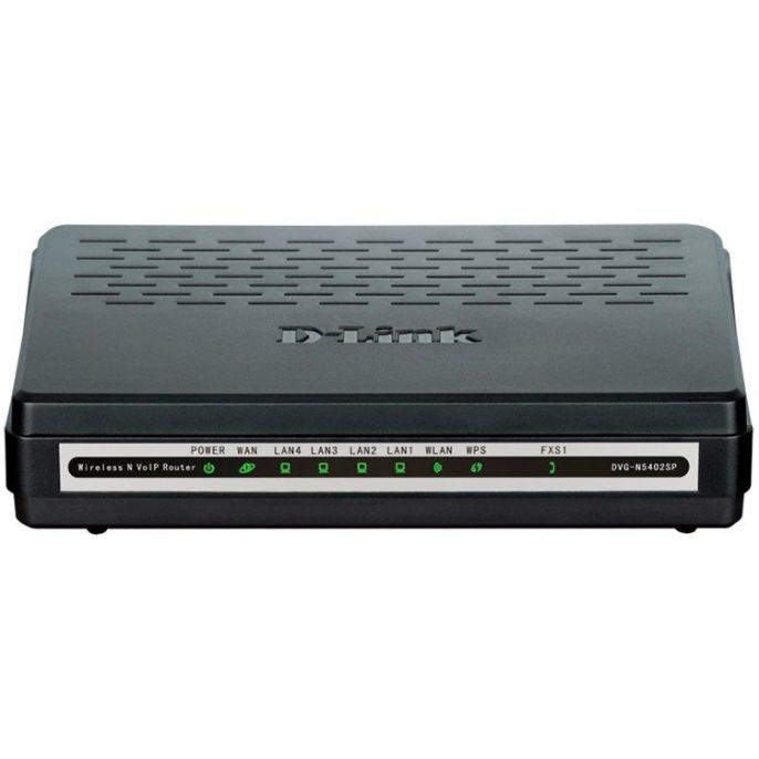 Шлюз VoIP/ 1-ports FXS RJ-11 ports,1 x 10/100 port WAN , 4 10/100 LAN Wireless Internet Router with VoIP Gateway (DVG-N5402SP/1S/C1A)