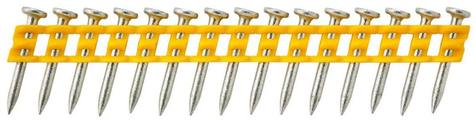 Гвозди DeWalt DCN8901035 длина: 35мм, минимальный диаметр: 2.6мм, максимальный диаметр: 6.3мм, материал обработки: бетон, материал изготовления: сталь, материал покрытия: цинк, количество изделий в упаковке: 1005шт, кассета с гвоздями