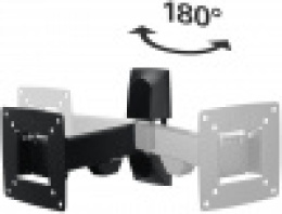 Кронштейн для телевизора HAMA H-118113, 10-26", настенный, поворот и наклон,  черный [00118113]