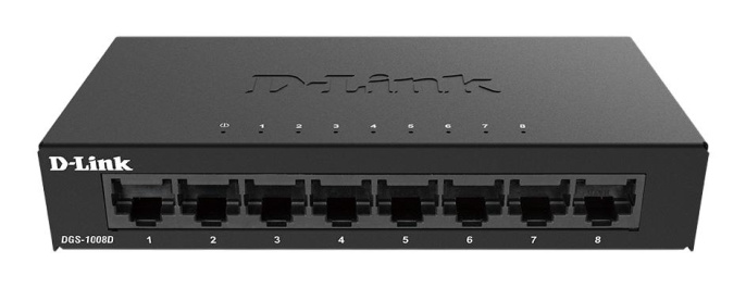 Коммутатор D-Link DGS-1008D/R1A (L2) 8x1Гбит/с неуправляемый
