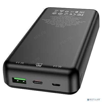 Внешний аккумулятор Hoco J87A Black (USB 3A, USB-C 2.4A, 20000mAh, Li-Ion) (61033)