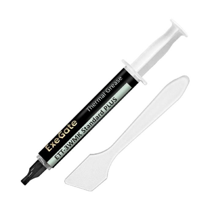 Термопаста ExeGate ETТ-3WMK Standard PLUS 3,2 Вт/ м•К , 3г, шприц с лопаткой EX296092RUS