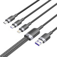 Кабель Vention 3 в 1 USB 2.0 AM/ Micro-B, USB-C, Lightning M - 1.5м. Черный 6A, шт. CTRBG