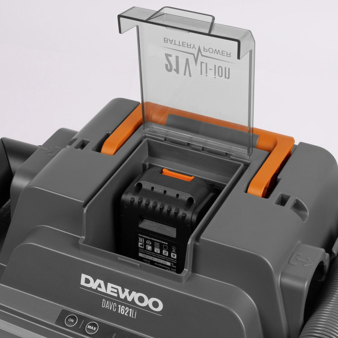 Строительный пылесос Daewoo DAVC 1621Li SET,  аккумуляторный,  оранжевый
