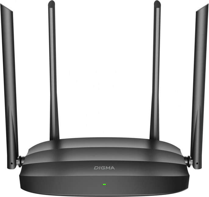 Wi-Fi роутер Digma DWR-AC1201,  Wi-Fi 5,  AC1200,  2.4/5ГГц, 3 LAN,  черный