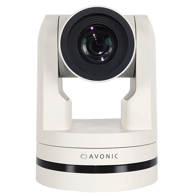 PTZ-камера AVONIC AV-CM40-W Full HD с выходами HDMI, USB2.0, 3G-SDI; объектив 54.7°, мин. освещенность 0.5 lux, 20-х оптический зум, управление: IR, RS232 или RS485, IP. Цвет корпуса Белый. Питание 12В 2А .