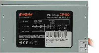 Блок питания ExeGate (ATX-)CP400 400W ATX (24+4пин)