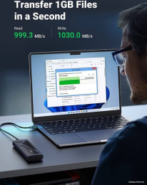 Бокс внешний для жесткого диска UGREEN CM578 15512 M.2 NVMe SSD Enclosure с кабелем USB-C к USB-C и USB-C к USB-A. Цвет: серый космос (15512_)
