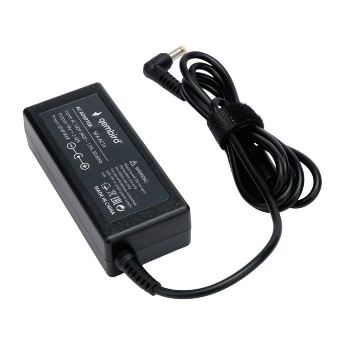 Gembird Блок питания для ноутбуков Asus, Toshiba 19В/3,42А, 65Вт, 1 штекер 5,5х2,5мм NPA-AC19