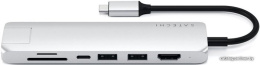 Док-станция Satechi ST-UCSMA3S Type-C Slim Multiport with Ethernet Adapter 2xUSB 3.0, USB Type-C, HDMI, RJ-45, SD, micro-SD , Серебристый