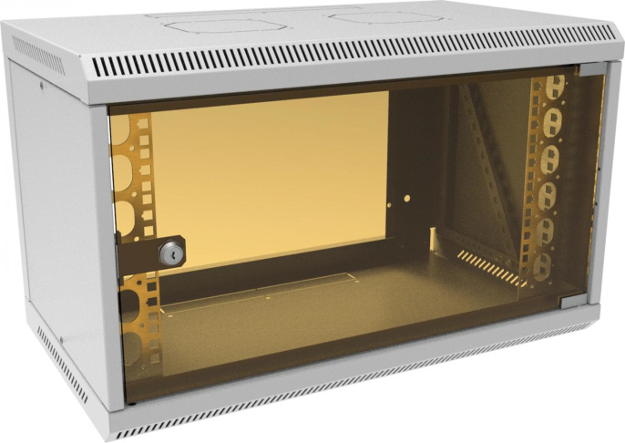 Шкаф коммутационный SUPRLAN ТВЛ-6U-600-350-СР 05-1060 настенный,  стеклянная передняя дверь,  6U,  600x360x350 мм