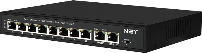 Passive PoE коммутатор Fast Ethernet/ Passive PoE коммутатор Fast Ethernet на 10 портов. Порты: 8 х FE 10/100 Base-T, 52V 4,5 + 7,8 – совместимы с PoE IEEE 802.3af/at , 2 x FE 10/100 Base-T Uplink. Совместим со стандартами PoE IEEE 802.3af/at. Мощн