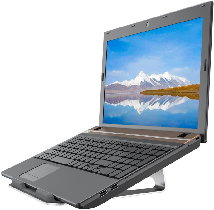 Подставка для ноутбука Cactus CS-NB-AL, 15.4", 235х235, серебристый