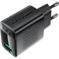 Зарядное устройство с зарядным кабелем ACEFAST A90 QC18W GaN single USB-A charger with charging cable USB-C-USB-A EU - Black AF-A90P3-BK