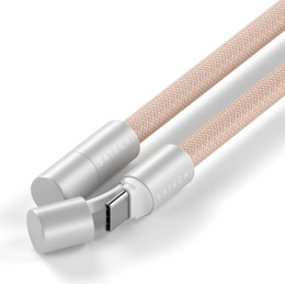 Зарядный кабель - ремень через плечо Satechi OntheGo Crossbody Lanyard Cable 60W. Длина: 1.5м. Цвет: пыльно-розовый (ST-LOTGLR)