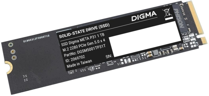 SSD накопитель Digma Meta P31 DGSM5001TP31T 1ТБ, M.2 2280, PCIe 5.0 x4, NVMe, M.2, rtl