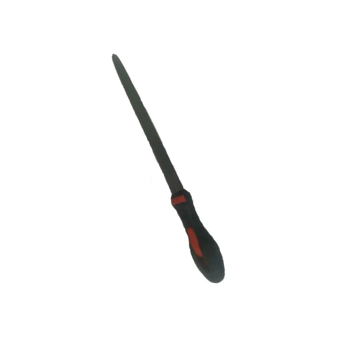 Треугольный зауженный напильник с ручкой PVC (200 мм, насечка №1 грубая) BAUM 3751200