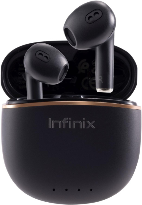 Гарнитура вкладыши Infinix XBuds XE23 черный беспроводные bluetooth в ушной раковине 10311756