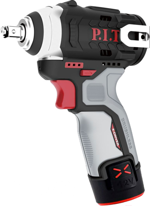 Гайковерт P.I.T. PIW12K-120A/2 аккумуляторный, 12В, 120Нм, 3ск, кв. 3/8", 2 акб 2Ач, ЗУ