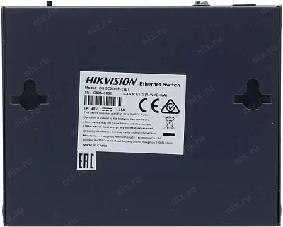 Коммутатор HIKVISION DS-3E0105P-E(B) Switch 5 port (5UTP 100Mbps PoE)