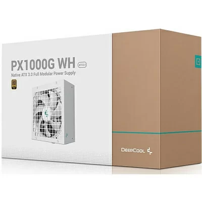 Блок питания Deepcool ATX 1000W PX1000G (R-PXA00G-FC0W-EU) Gen.5 white case 80+ gold 24+2x(4+4) pin APFC 120mm fan 8xSATA RTL