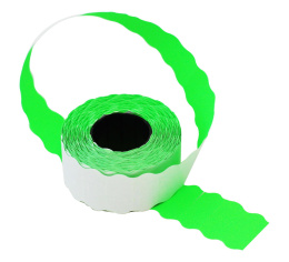 Этикет-лента 21Х12 прямая сег.:12x21.5мм самоклей. 1000шт/рул упак.:10шт белый с красной полосой