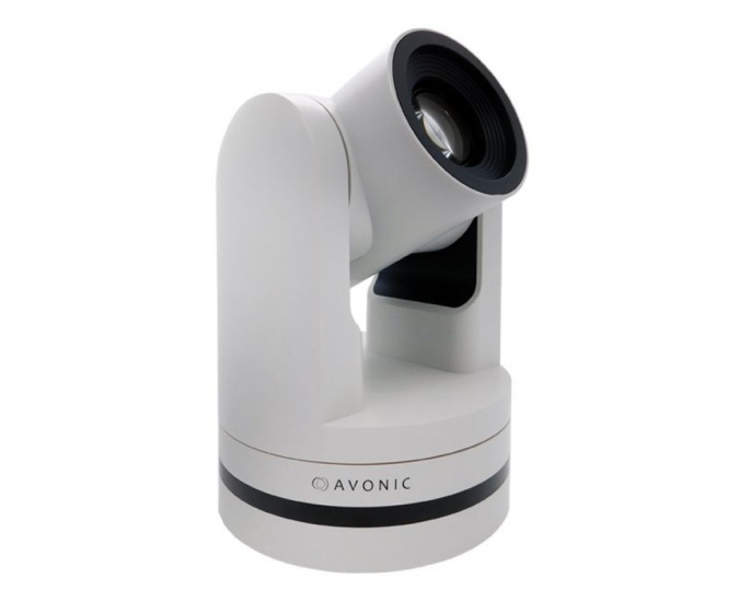 PTZ-камера AVONIC AV-CM40-W Full HD с выходами HDMI, USB2.0, 3G-SDI; объектив 54.7°, мин. освещенность 0.5 lux, 20-х оптический зум, управление: IR, RS232 или RS485, IP. Цвет корпуса Белый. Питание 12В 2А .
