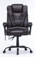 Кресло Cactus CS-CHR-OC03M-BR с вибромассажем темно-коричневый экокожа с подголов. крестов.