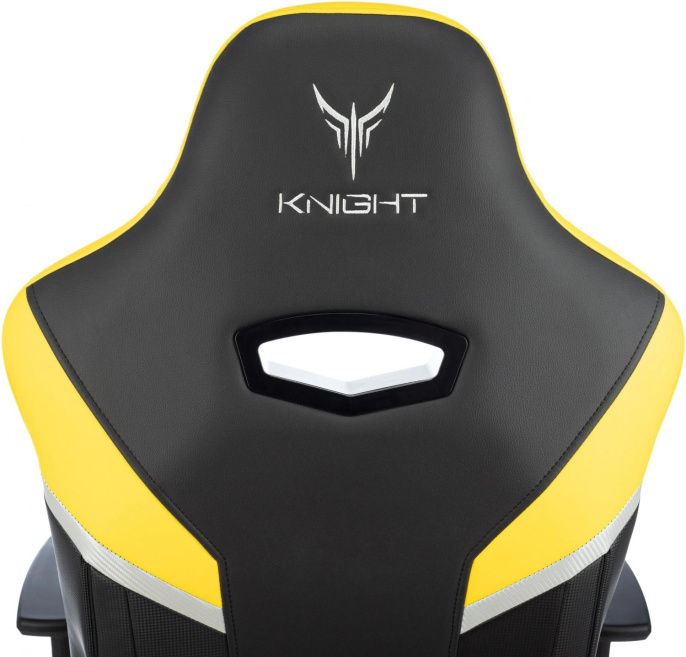 Кресло игровое Knight Thunder 5X черный/желтый экокожа с подголов. крестов. металл